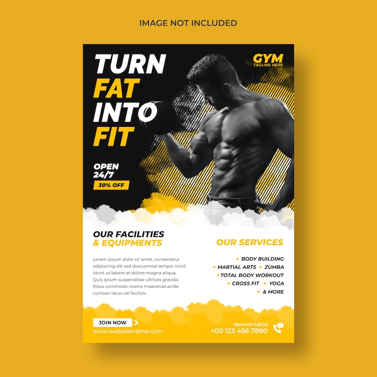 Gratis PSD fitness flyer en poster sjabloon