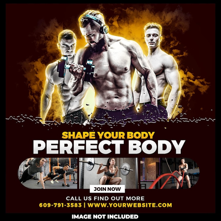 PSD Gratis fitness gym workout social media template