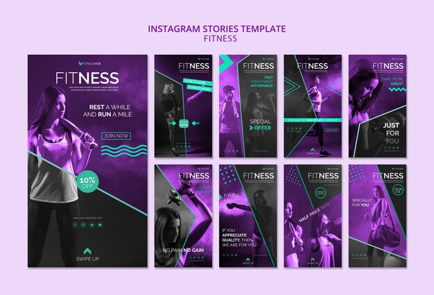 Fitness instagram verhalen sjabloon