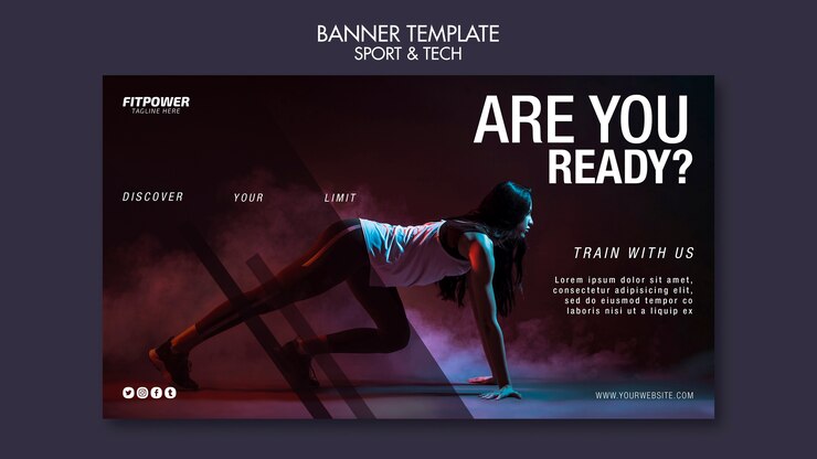 Gratis PSD fitness promotie online vierkante flyer