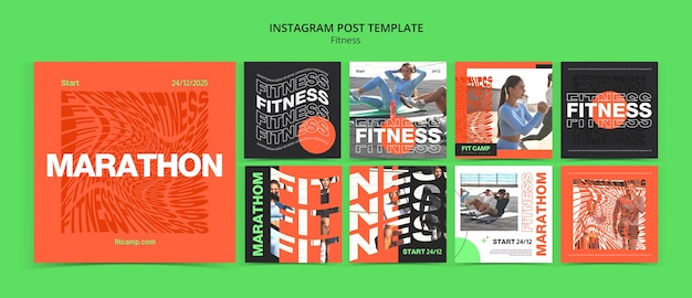 Gratis PSD fitness reis instagram berichten.