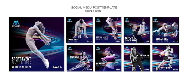 Gratis PSD fitness sociale media post sjabloon