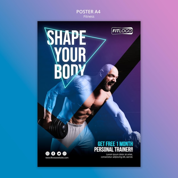 Fitness trainer sjabloon poster Premium Psd