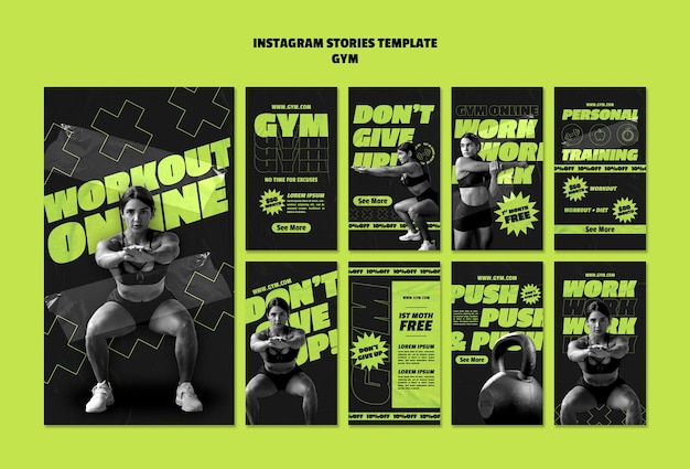 Gratis PSD fitness training instagram verhalen