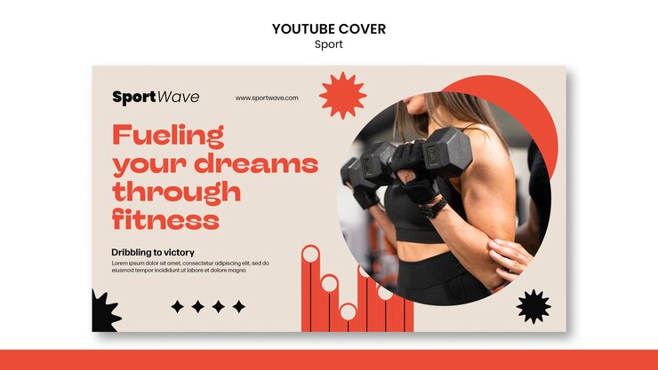 PSD Gratis fitness training youtube cover template