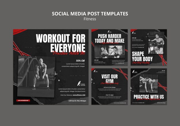 Fitness workout social media bericht