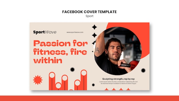 Gratis PSD fitnesstraining facebook voorbladsjabloon