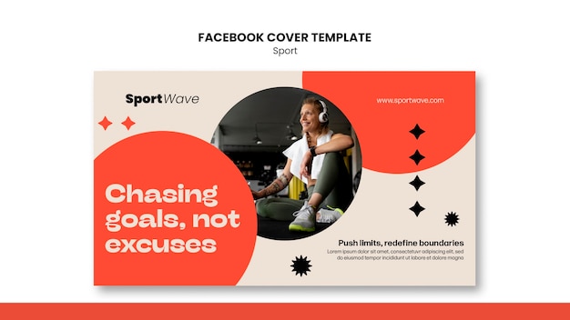 Gratis PSD fitnesstraining facebook voorbladsjabloon