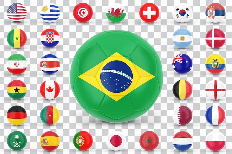 PSD Gratis flags football