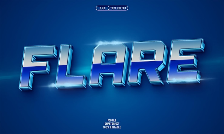 Gratis PSD flare 3d bewerkbaar teksteffect