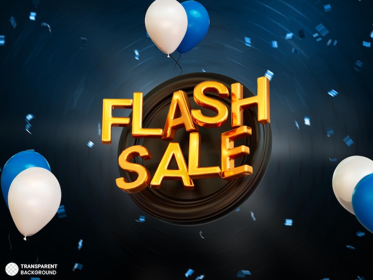 PSD Gratis flash sale object 3d render isolated illustration