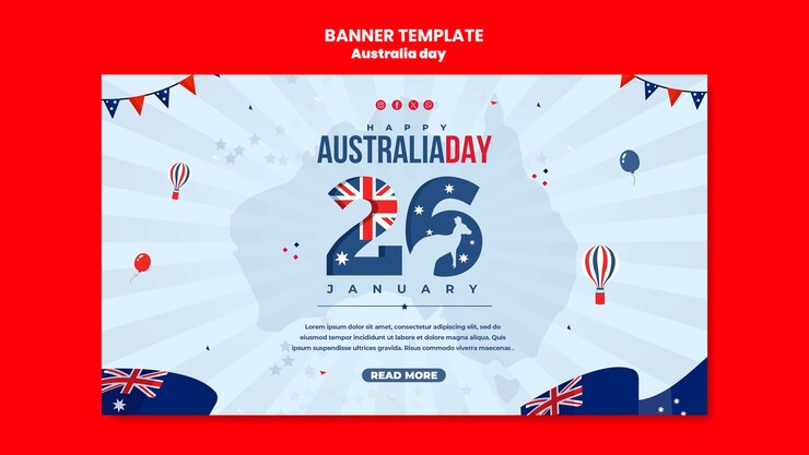 PSD gratuito flat design australia day landing page