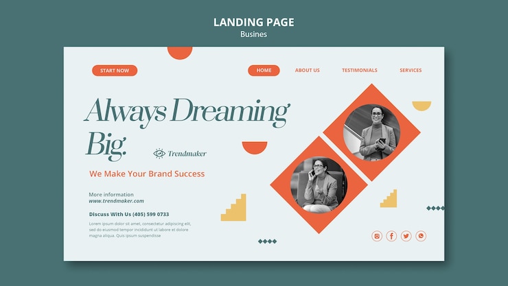 PSD Gratis flat design business concept landing page template