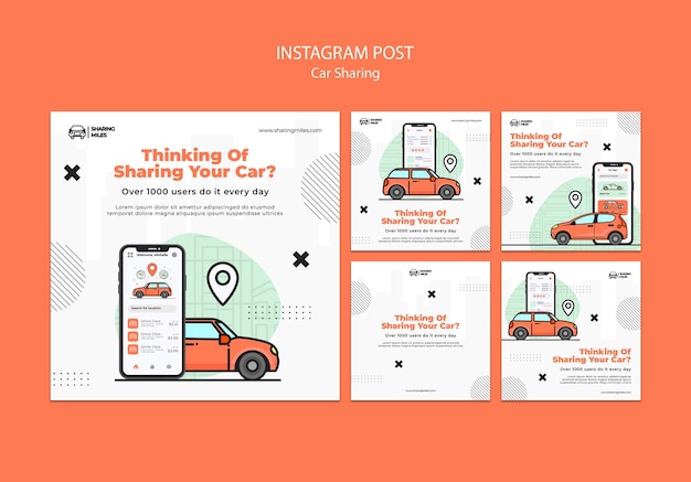 flat design car sharing template