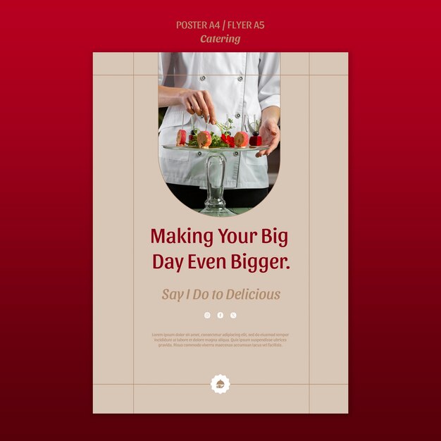 Flat design catering service