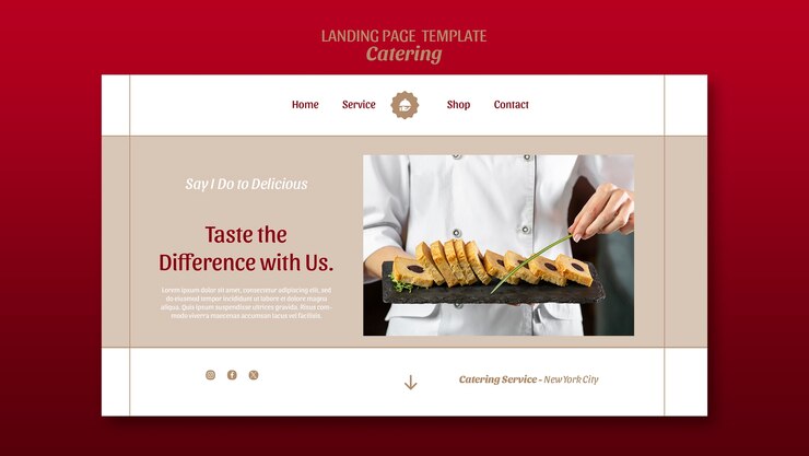 PSD gratuito flat design catering service