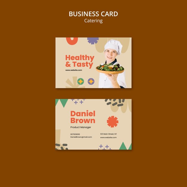 Flat design catering service