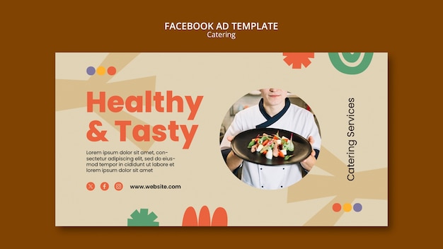 PSD gratuito flat design catering service