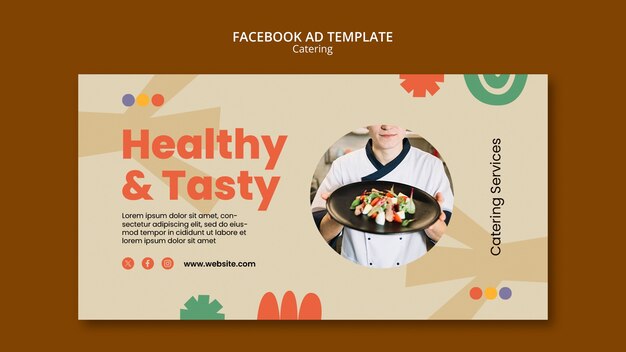 Flat design catering service