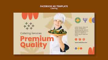 PSD gratuito flat design catering service