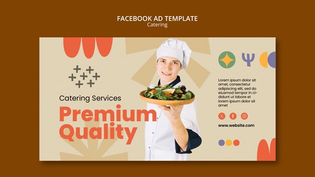 Flat design catering service