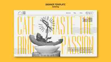 PSD gratuito flat design catering service