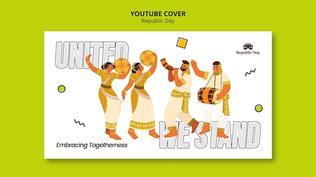 Flat design celebrazione della Giornata della Repubblica copertina youtube