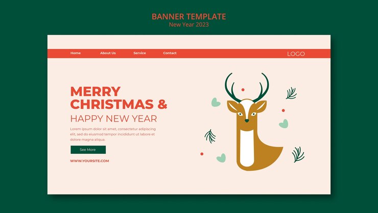 PSD Gratis flat design christmas and new year banner template