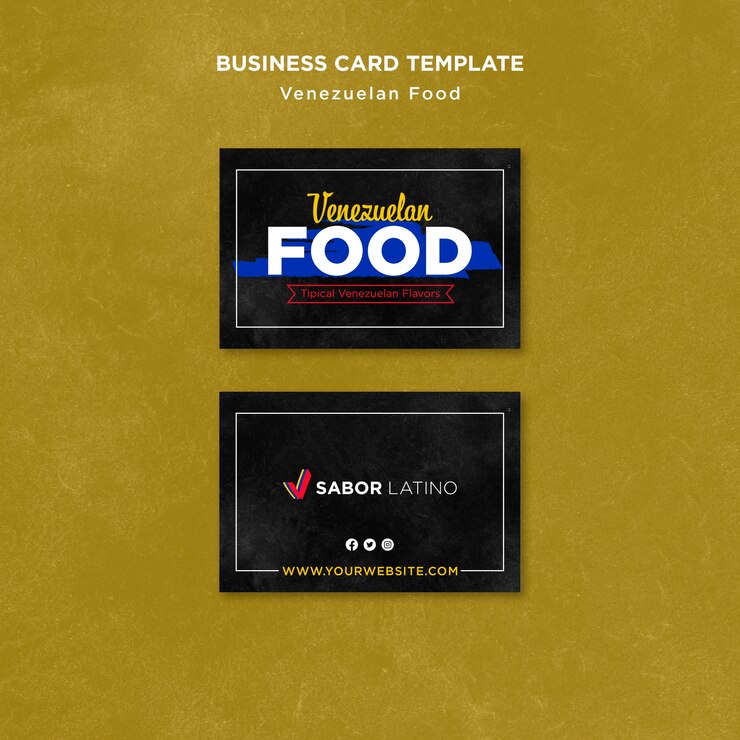 PSD Gratis flat design food festival business card