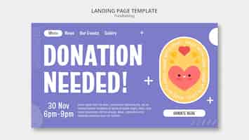 Gratis PSD flat design fundraising evenement landing page