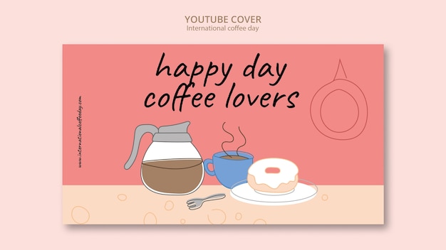 flat design international coffee day template