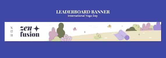 Gratis PSD flat design international yoga day template