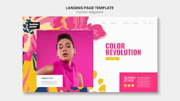 Gratis PSD flat design landing page van een modetijdschrift