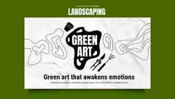 Gratis PSD flat design landscaping service youtube cover