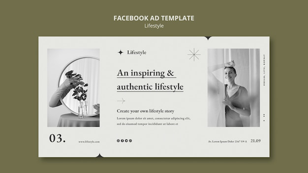 Gratis PSD flat design lifestyle facebook sjabloon