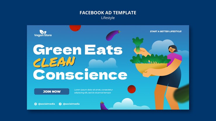 PSD Gratis flat design lifestyle facebook template