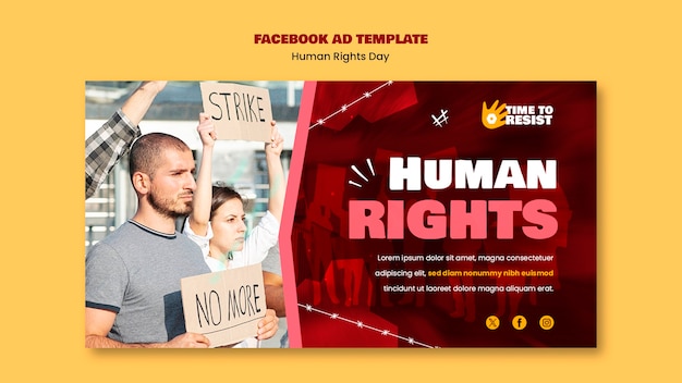 Gratis PSD flat design mensenrechten dag facebook sjabloon