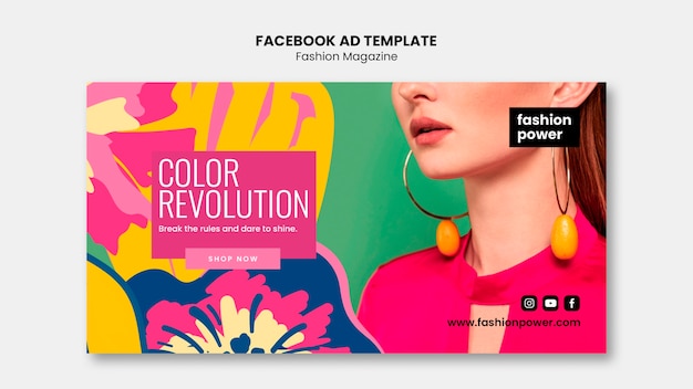 Gratis PSD flat design mode tijdschrift facebook sjabloon