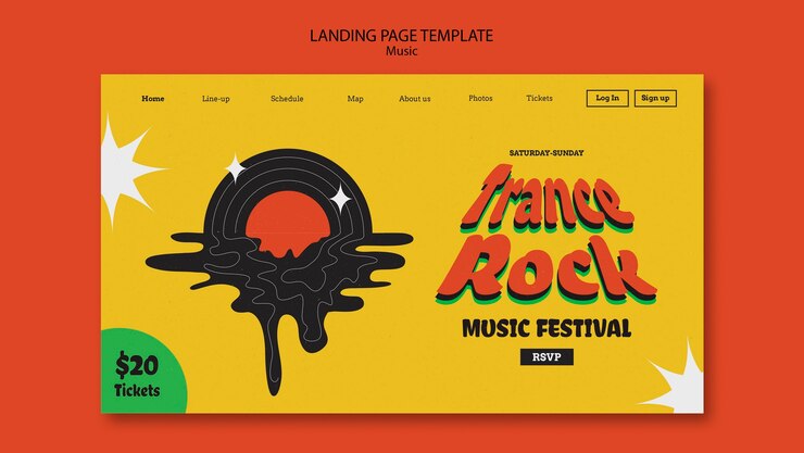 PSD Gratis flat design music template design