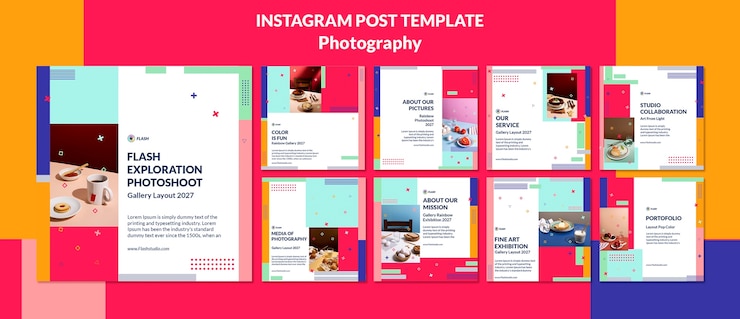 PSD Gratis flat design photography template design