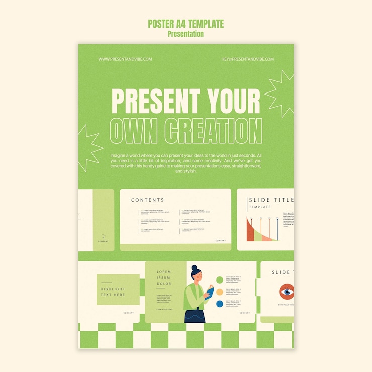 PSD Gratis flat design presentation slides poster template