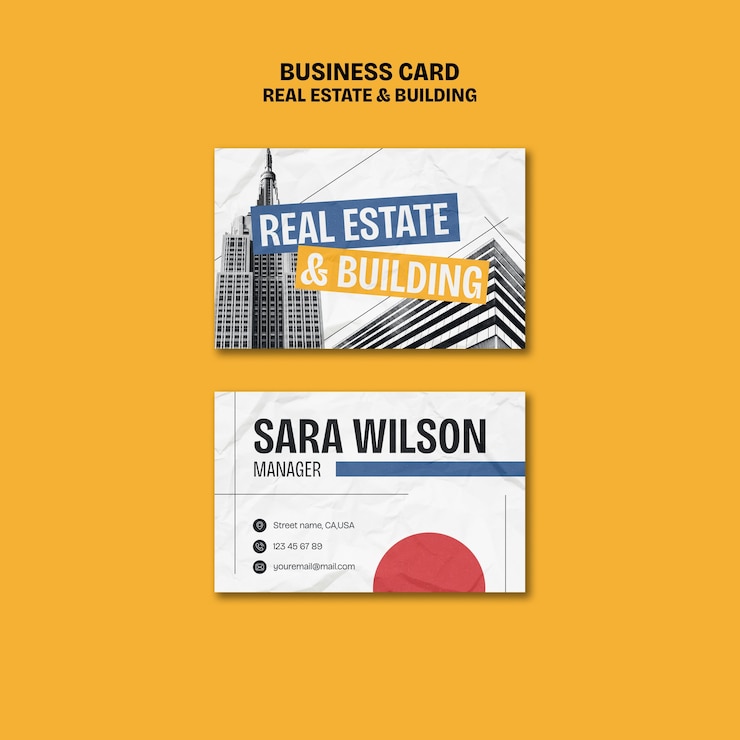 PSD Gratis flat design real estate business card template