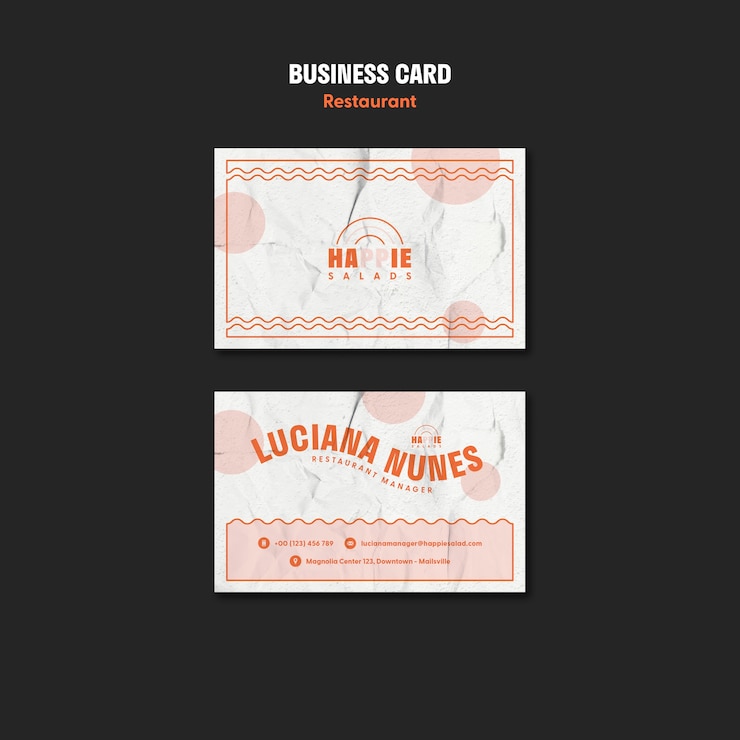 PSD Gratis flat design restaurant  business card template