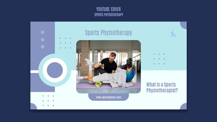 PSD Gratis flat design sport physiotherapy template