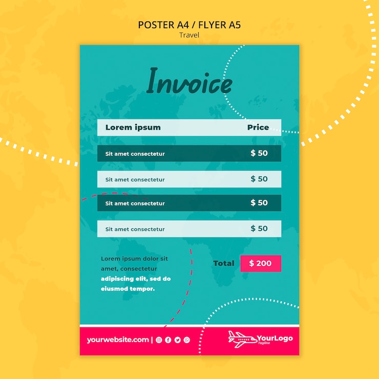 PSD Gratis flat design travel poster template