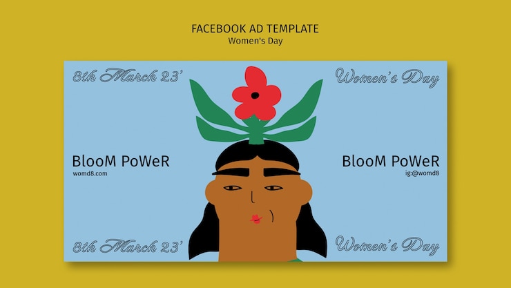 PSD Gratis flat design women's day facebook template