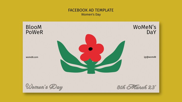 PSD Gratis flat design women's day facebook template