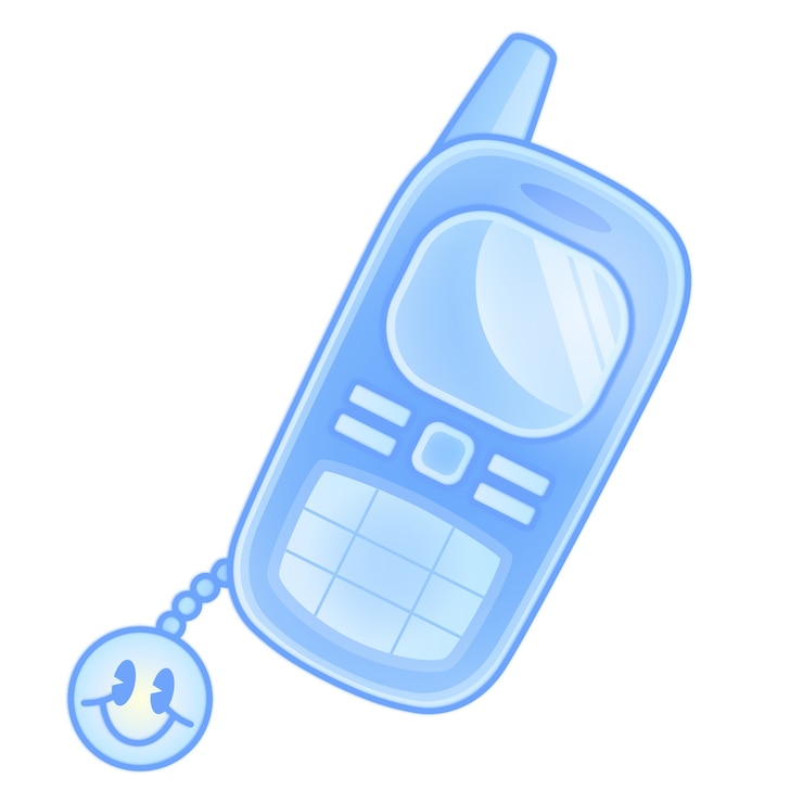 PSD Gratis flat design y2k mobile phone illustration