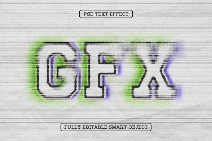 PSD Gratis flicker style gfx text effect