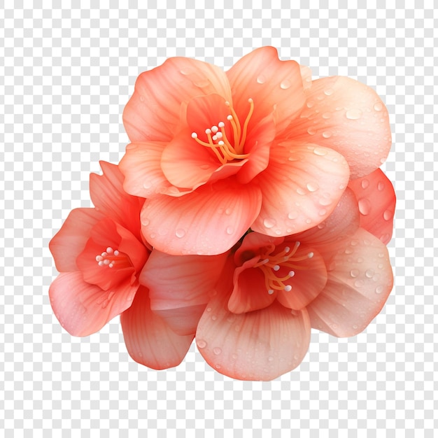 PSD gratuito flor de begonia aislada sobre fondo transparente